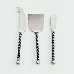 Trancheuse à fromage en acier inoxydable, manche en marbre royal, argenterie, design Portugal, éplucheur et trancheuse à fromage - Product Image 4