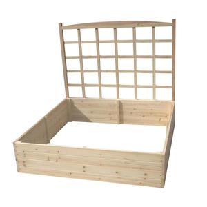 Natural Cedar Wood Raised Garden Bed With Climbing Weatherproof Outdoor <b>Planter</b> Box For Vegetables Herbs And Flowers Gardening - Product Image 1