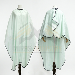 เสื้อคลุมตัดผมโพลีเอสเตอร์สำหรับทุกเพศ สีเขียวอ่อน ชุดทำงานกันน้ำ - Product Image 2