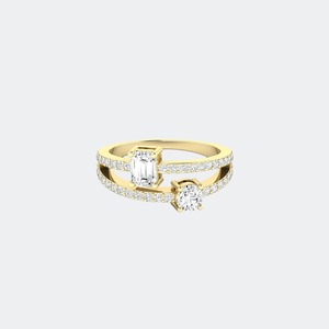 Anillo de Diamantes Cultivados en Laboratorio de 1.00 CTW para Mujer, Oro de 9K, 14K, 18K, Corte Brillante de Lujo en Varias Formas, Color E F, Claridad VS VVS, Joyería de Compromiso - Product Image 1