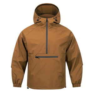 Men's Waterproof Anorak Windbreaker Half-Zip <b>Pullover</b> Hooded <b>Jacket</b> Outdoor Hiking <b>Rain</b> Coat OEM Wholesale - Product Image 1