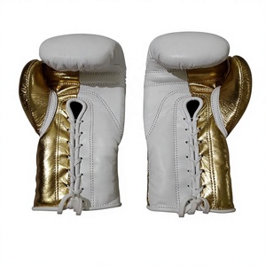 Gants de boxe Nabtay Sports en cuir blanc doré, à lacets, pour un soutien du poignet, antidérapants, unisexes, pour l'entraînement des adultes - Product Image 2