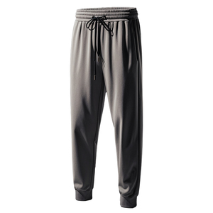 Men's Casual High <b>Waist</b> Straight Leg Lightweight Knitted Cotton Spandex Blend <b>Trousers</b>-Quick Dry Breathable Plus Size <b>Elastic</b> - Product Image 2