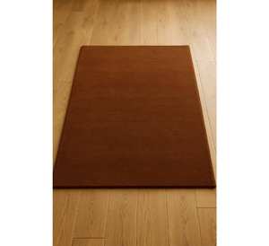 Alfombra de área de diseño abstracto color café, moderna, hecha a mano con algodón ecológico, premium y personalizada, pieza decorativa. - Product Image 2