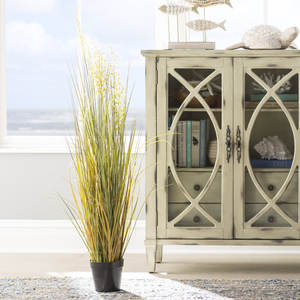 Lot de 2 herbes artificielles assorties pour décoration d'intérieur collection de plantes vertes - Product Image 1