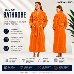 Peignoirs gaufrés pour hôtel avec logo brodé personnalisé - Ensemble de peignoirs gaufrés pour hôtel et spa en 100 % coton égyptien - Fabricant - Product Image 1