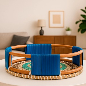 Antique Style Rattan Serving <b>Tray</b> Vanity <b>Tray</b> Perfect For Guest Bathroom Amenities Display <b>Tray</b> And <b>Perfume</b> Display <b>Tray</b> - Product Image 6