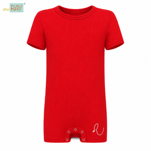 ชุดบอดี้สูทผ้าฝ้ายสีแดง |   เสื้อผ้าเด็กพิเศษสำหรับผู้ที่มีความบกพร่องทางประสาทสัมผัส เสื้อกั๊กแขนสั้นแบบปรับได้ ยืดหยุ่น นุ่มสบาย กระชับพอดีตัว - Product Image 1