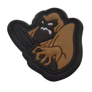 3D Embossed Rubber Patch Irregular Shape Stick-On Decorative <b>Badge</b> for Gifts - Product Image 1