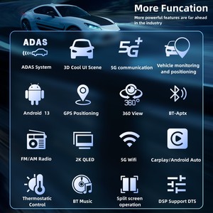 ZESTECH-Radio multimedia con navegación GPS/AM/FM/Bluetooth, Radio con pantalla dividida, pantalla táctil universal 2K, Android 13, 2K - Product Image 3
