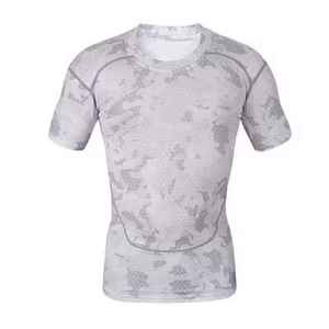 เสื้อรัดกล้ามเนื้อผู้ชายสำหรับต่อสู้  รับสกรีนโลโก้ แขนสั้น สำหรับกีฬายิมนาสติกและกราปลิง - Product Image 6
