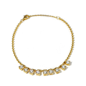 Bracelet tennis en or rose avec pierres rondes étincelantes en moissanite, bijou délicat et luxueux pour femme, idéal pour tous les jours, cadeau - Product Image 2