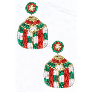 Pendientes de aro con cuentas Rojas hechos a mano para mujer, joyería de moda Bohemia, Diamante de corte esmeralda, accesorios bonitos para fiesta - Product Image 2