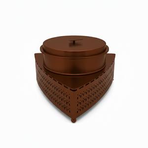 Recipiente para Calentar Comida de Acero Inoxidable con Diseño Geométrico Triangular Multicolor y Base Estampada para Buffet de Hotel y Catering - Product Image 4