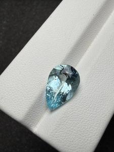 Piedra Preciosa de Aguamarina Azul Natural, Gema Suelta, Color Santa María Genuino, para Joyería, Anillo, Colgante, Regalo para Coleccionistas, 4.00 ct, Forma de Pera - Product Image 3