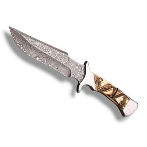 Wholesale Hunting Knives Handmade Damascus Pattern <b>Steel</b> Blade Fixed Blade Design with Durable Handle for <b>Outdoor</b> Camping - Product Image 2