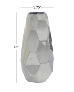 Florero de Metal de Aluminio de Estilo Industrial Hecho a Mano Diseño Audaz Acabado Plateado para Loft Moderno Espacios Galería para Bodas - Product Image 3