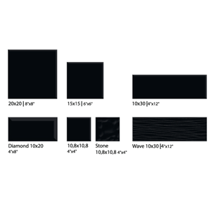 Black tile Modern Spa Wellness Center Decorative <b>Wall</b> Tile 108x108 100x200 100x300mm New Trending Design Small Format Factory - Product Image 4