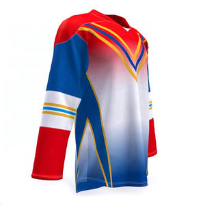 Maillot de hockey sur glace pour adultes, léger, service OEM, sur mesure, imprimé avec des motifs personnalisés, 100% polyester, respirant, séchage rapide, neuf - Product Image 5