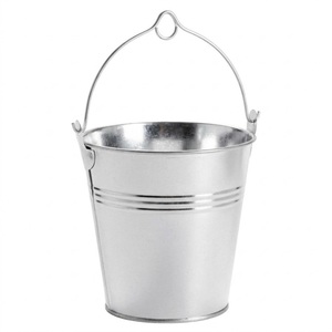 Cubos de Metal Galvanizado Plateado de Diseño Fantástico para Macetas y Decoración del Hogar, Macetas Redondas de Metal Galvanizado - Product Image 6