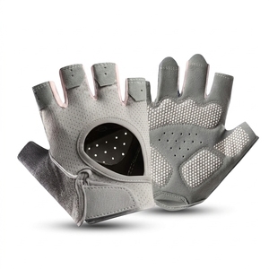 Gants de musculation unisexes en cuir à demi-doigts, respirants, antidérapants, compatibles écran tactile, avec sangle de poignet, pour la gym et le fitness - Product Image 1