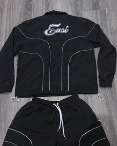 Customized Nylon/polyester Tracksuit Reflective Jogger Set Custom Embroidered logo Windbreaker Jacket Suit high quality - Product Image 2