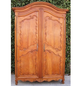 Luxury Handcrafted Solid Wood 2 Door <b>Wardrobe</b> Ornate French Provincial Carving Antique Cherry Finish - Product Image 1