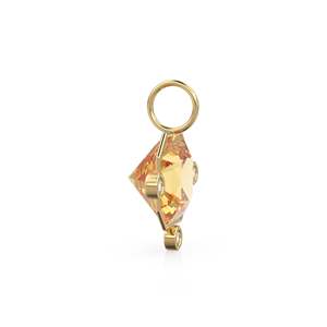 Colgante de oro amarillo macizo de 14k con diamante Heliodor de 7 quilates y bisel de berilo, piedra de nacimiento de junio, accesorio de joyería, dije de gema amarilla - Product Image 5