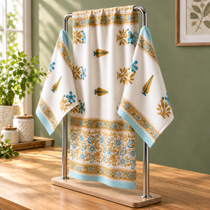 Ensemble de serviettes de bain en tissu gaufré imprimé, serviettes de bain en coton à motif floral de carotte, serviettes douces, absorbantes et à séchage rapide pour la maison, le spa et l'hôtel - Product Image 2