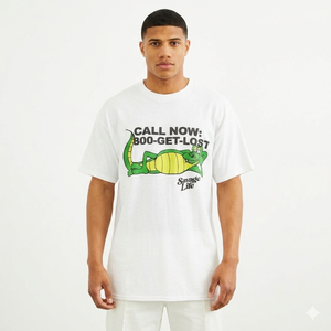 <b>White</b> Oversized T-Shirt - 'HEAVEN ON EARTH' Angel Graphic <b>Tee</b> - Urban Streetwear 3D Puff Print Heavy Cotton Graphic Top for Men - Product Image 1