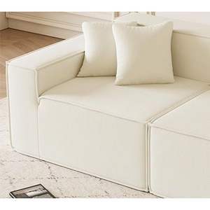 Sofá de dos plazas modular versátil y moderno sofá cómodo de asiento profundo tela de pana suave para espacios pequeños apartamentos decoración del hogar - Product Image 5