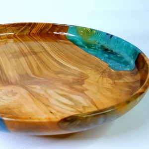 ชามเรซิ่นไม้ทำมือ ลายคลื่นทะเล ของตกแต่งสไตล์ชายฝั่ง เหมาะสำหรับห้องนั่งเล่น โต๊ะรับประทานอาหาร หรือห้องครัวของคุณ - Product Image 1