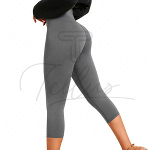 Leggings Capri Imprimés Taille Haute Effet Ventre Plat Sans Coutures Extensibles Longueur Genou pour Femme, Short de Yoga Grande Taille en Spandex/Nylon - Product Image 4