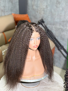 Perruque Kinky Straight Couleur Naturelle 13x4 HD Lace Frontal Sans Colle 100% Cheveux Humains Vietnamiens - Product Image 2
