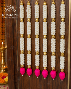 Guirnaldas de Flores Artificiales de Jazmín, Mogra y Loto Multicolores Hechas a Mano en India, Decoración para Bodas, Haldi, Mehndi, Diwali - Product Image 3