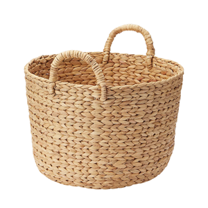 Cesta Ecológica de Jacinto de Agua, Cesto de Almacenamiento Tejido a Mano con Tapa, Decoración para el Hogar Hecha a Mano y Personalizada de Vietnam - Product Image 1