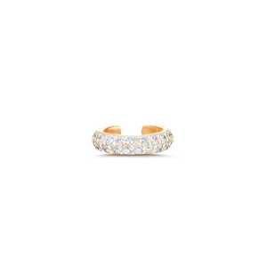 ต่างหูแบบหนีบเพชรสองแถว ประดับเพชรแบบ Pave ไม่ต้องเจาะหู ขายส่ง ทอง 14k 18k เพชรทรงกลม เพชรเลี้ยงในห้องปฏิบัติการ ต่างหูแบบ Hugger ชิ้นเดียว - Product Image 1