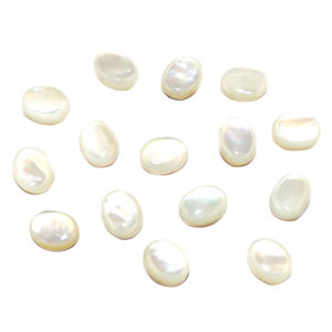 Pierre précieuse naturelle en nacre, cabochon de forme ovale 7x9mm, pierre lâche pour la fabrication de bijoux, vente en gros en vrac - Product Image 1