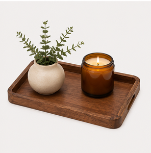Luxury Handcrafted Acacia Wood <b>Square</b> Serving Tray With Integrated Handles Eco-Friendly Food Safe Platter For Restaurant Decor - Product Image 4