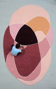 Alfombra Moderna Hecha a Mano con Diseño Geométrico Rojo, Alfombra de Lana con Acabado Suave para Sala de Estar, Decoración Elegante para el Hogar - Product Image 2