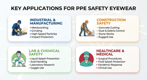 Lunettes de sécurité ANSI Z87.1 / CE EN166 avec verre en polycarbonate transparent d’une seule pièce et branches souples en TPR - Product Image 6