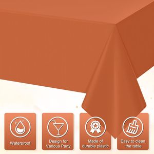 Set di 3 Tovaglie Monouso in Plastica Arancione, Rettangolari e Impermeabili, per Decorazioni Autunnali e del Ringraziamento - Product Image 2