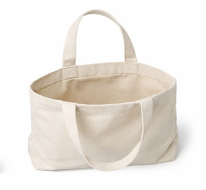 Custom Printed logo Reusable <b>Plain</b> Cotton <b>Canvas</b> Grocery Shopping Tote Bag with Letter Pattern - Product Image 3