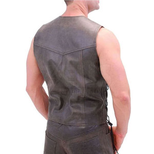 Chaleco de cuero de moda de alta calidad, nuevo estilo, el más vendido para hombres adultos, chaleco de cuero genuino hecho en Pakistán. - Product Image 3