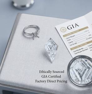 Diamant de laboratoire certifié IGI, forme cerf-volant, blanc E/F VS/VVS, diamant non monté pour la fabrication de bijoux fins - Product Image 1