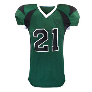 Custom American Football Jersey Pants Set Green Black V-Neck Short Sleeve Moisture Wicking <b>Mesh</b> Printed Uniform Adult Men - Product Image 2