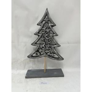 Décoration de Noël en métal avec base en bois, décoration de table minimaliste pour la maison, accent décoratif pour la saison des fêtes - Product Image 3