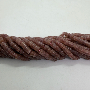 Perles de pierre de lune pêche en forme de pneu Heishi en gros, 5-6 mm, brin de 16 pouces, fabricant et fournisseur pour la fabrication de bijoux - Product Image 1