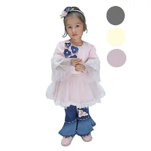 Girls Party Dress New Children Solid Dress Kids Baby Girls Dresses Wholesale Low Price Frocks New Design