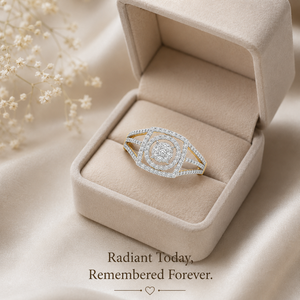 Bague solitaire pavée de diamants naturels de 0,72 carat en or jaune 18 carats |   Bijoux élégants et raffinés pour femmes, tendance pour les mariages et les soirées, idéal pour un cadeau - Product Image 5